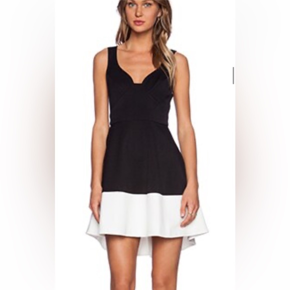 NWT Black Halo Size 12 Reese Dress in Black & Coconut - Picture 3 of 8